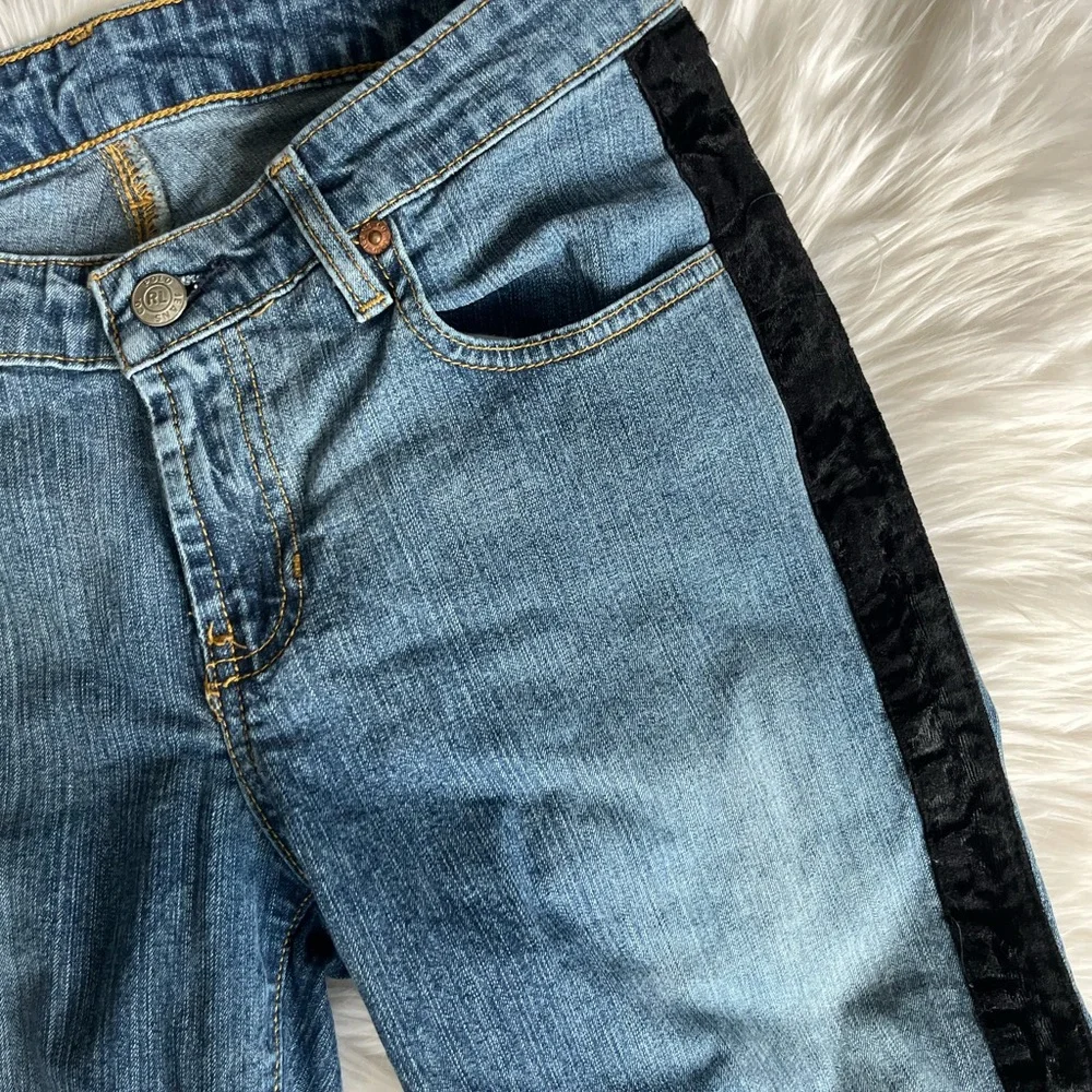 Vintage Polo Jeans Company Ralph Lauren Womens Stretch Kelly Velvet Stripe 2 - Picture 3 of 6